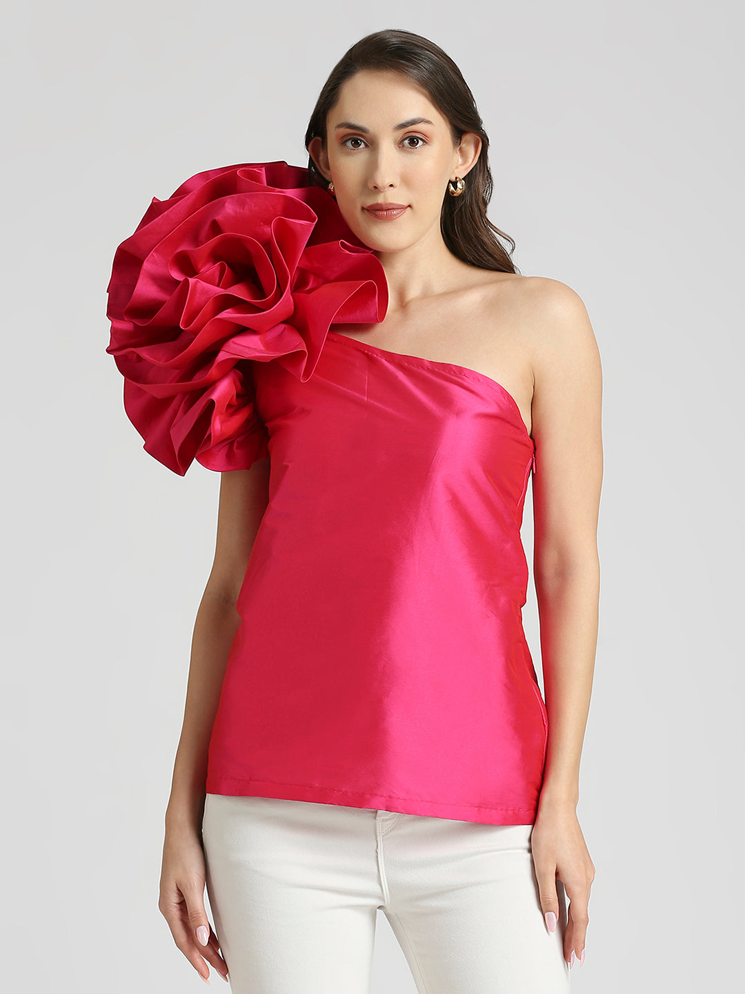 Pink one shoulder top - Main Image