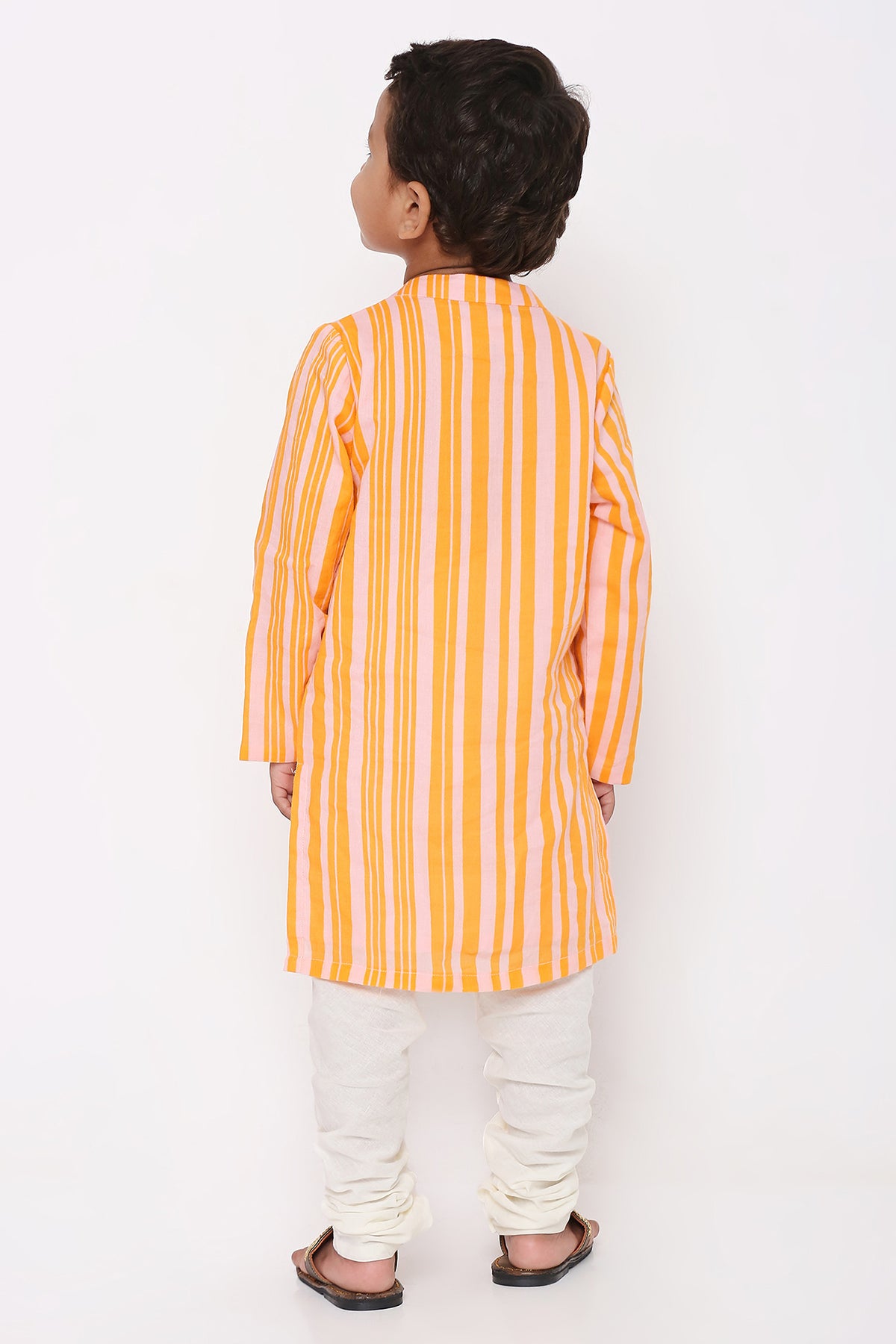 Saffron Stripe Kurta Set