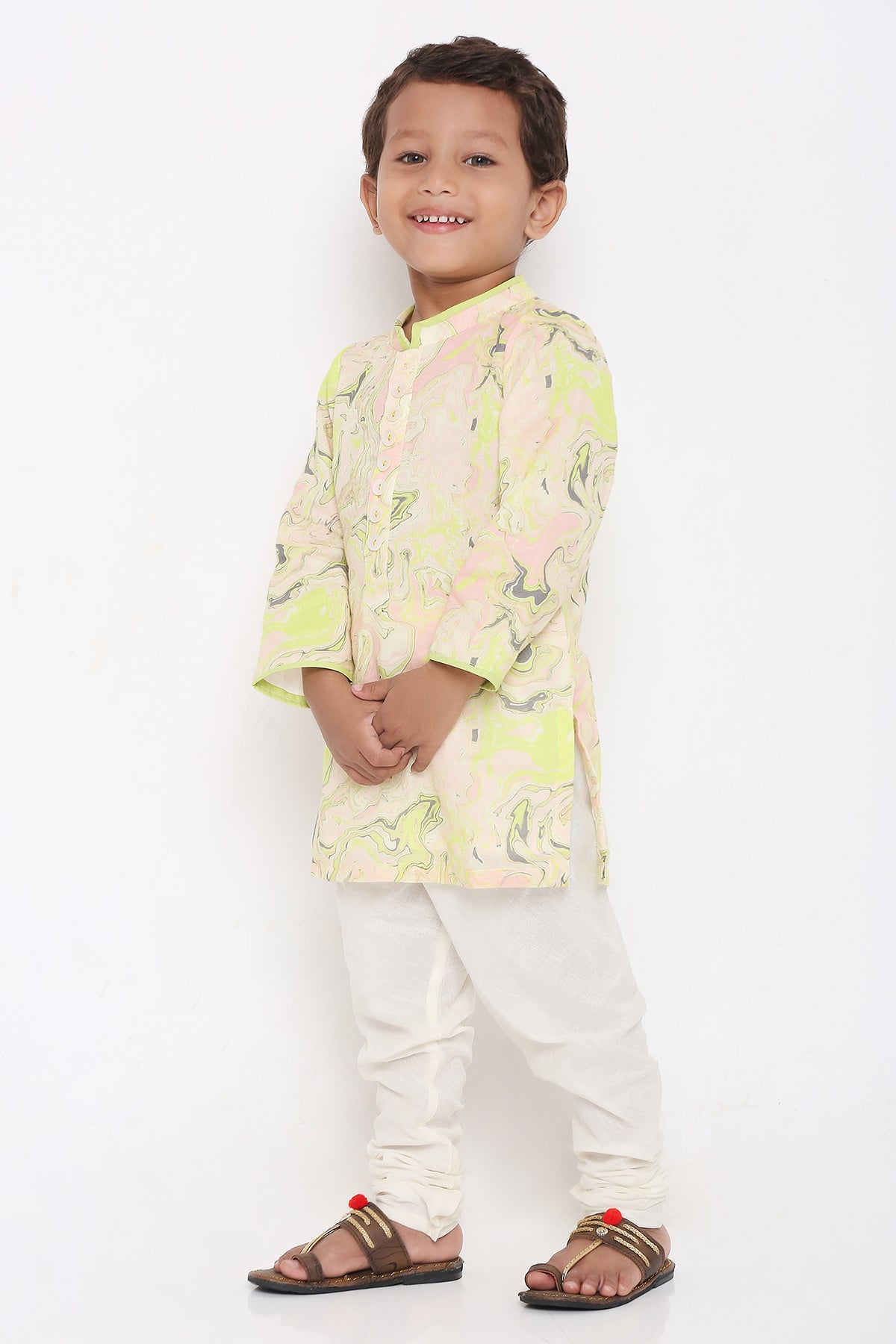 Lime Swirl Kurta Set