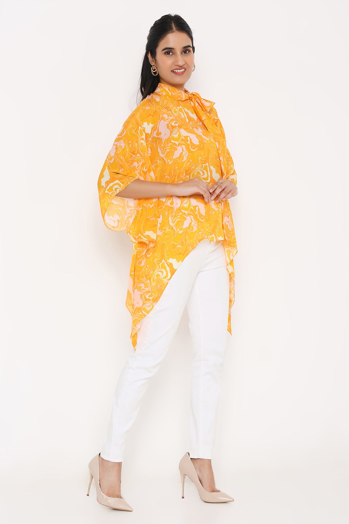 Saffron Swirl Kaftan Top