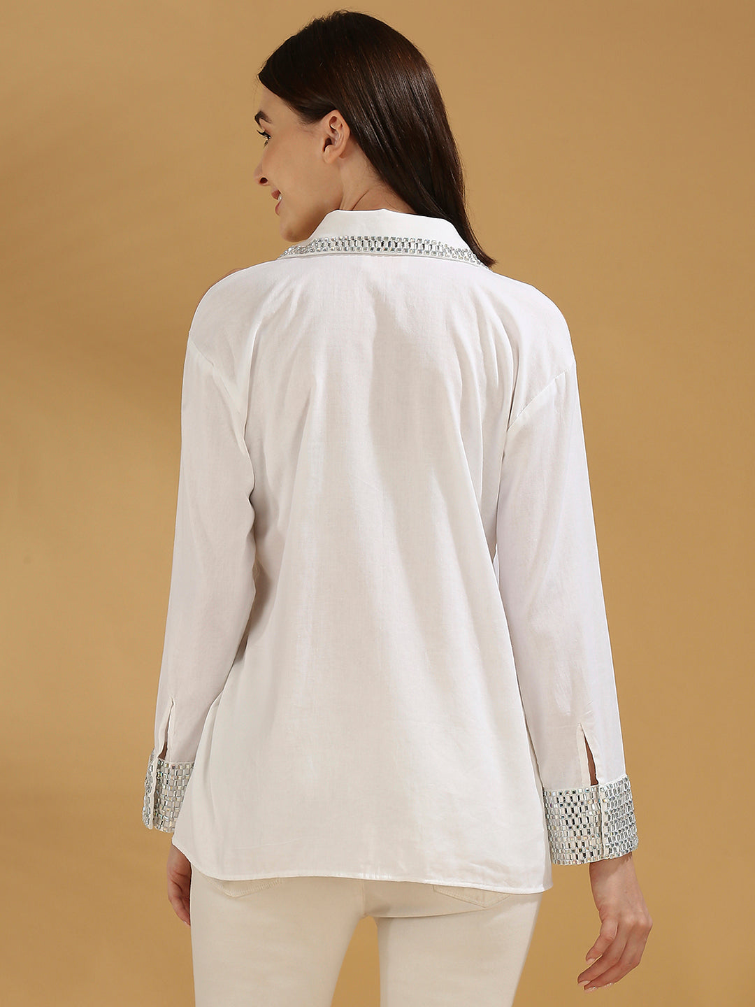 Cloud white crystal shirt