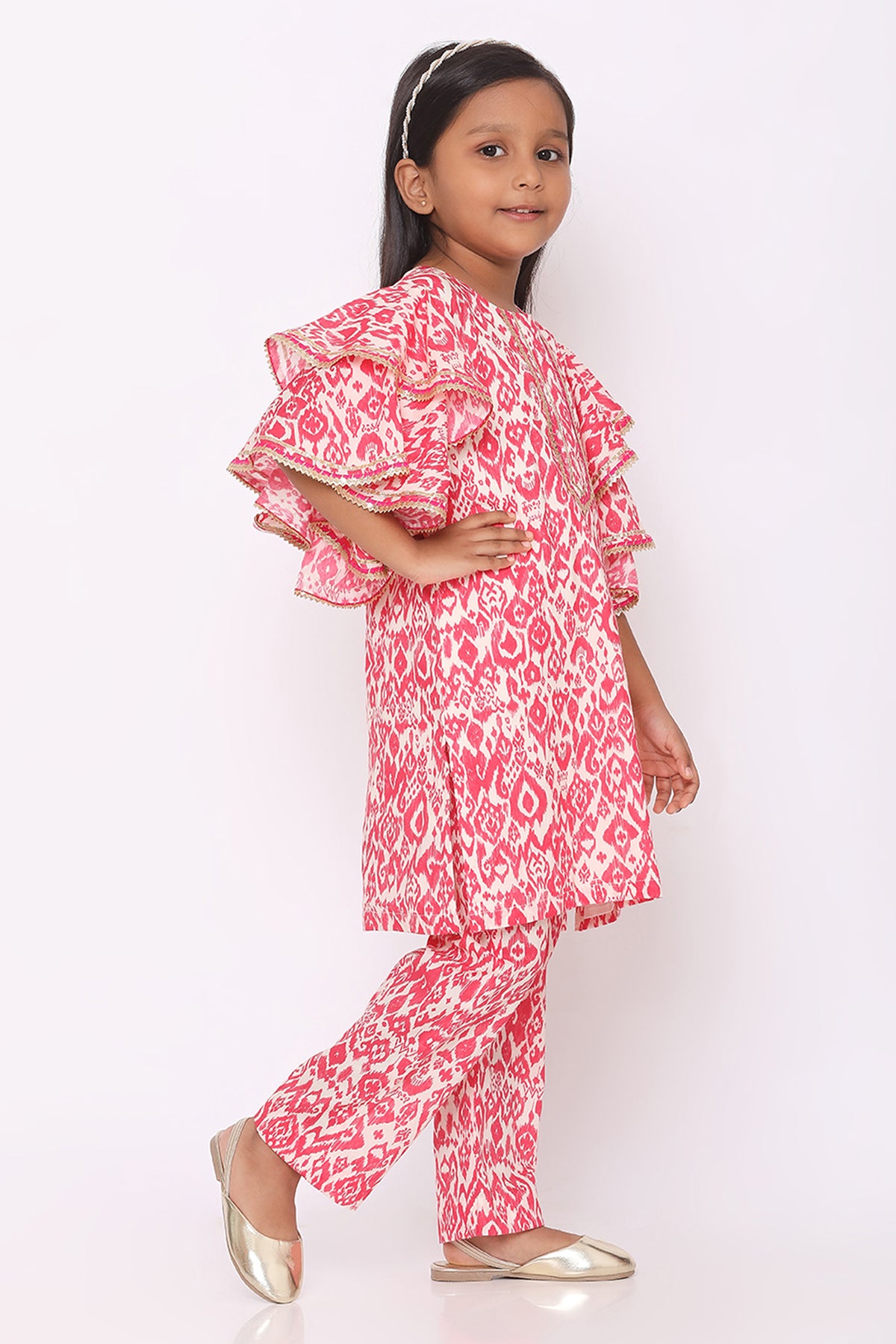 Pink Ikkat Co-ord Set