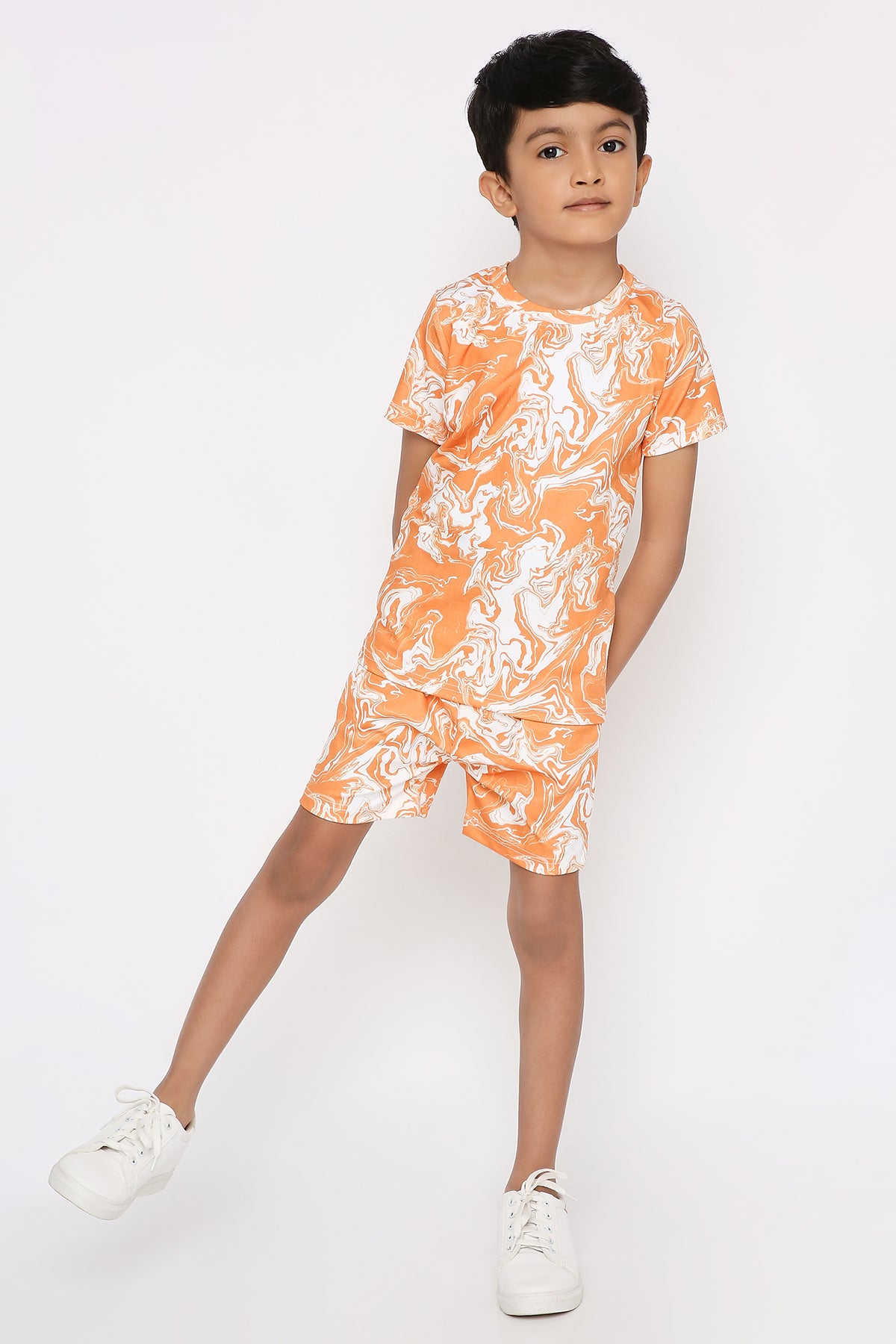 Orange Swirl T-shirt Cord-set