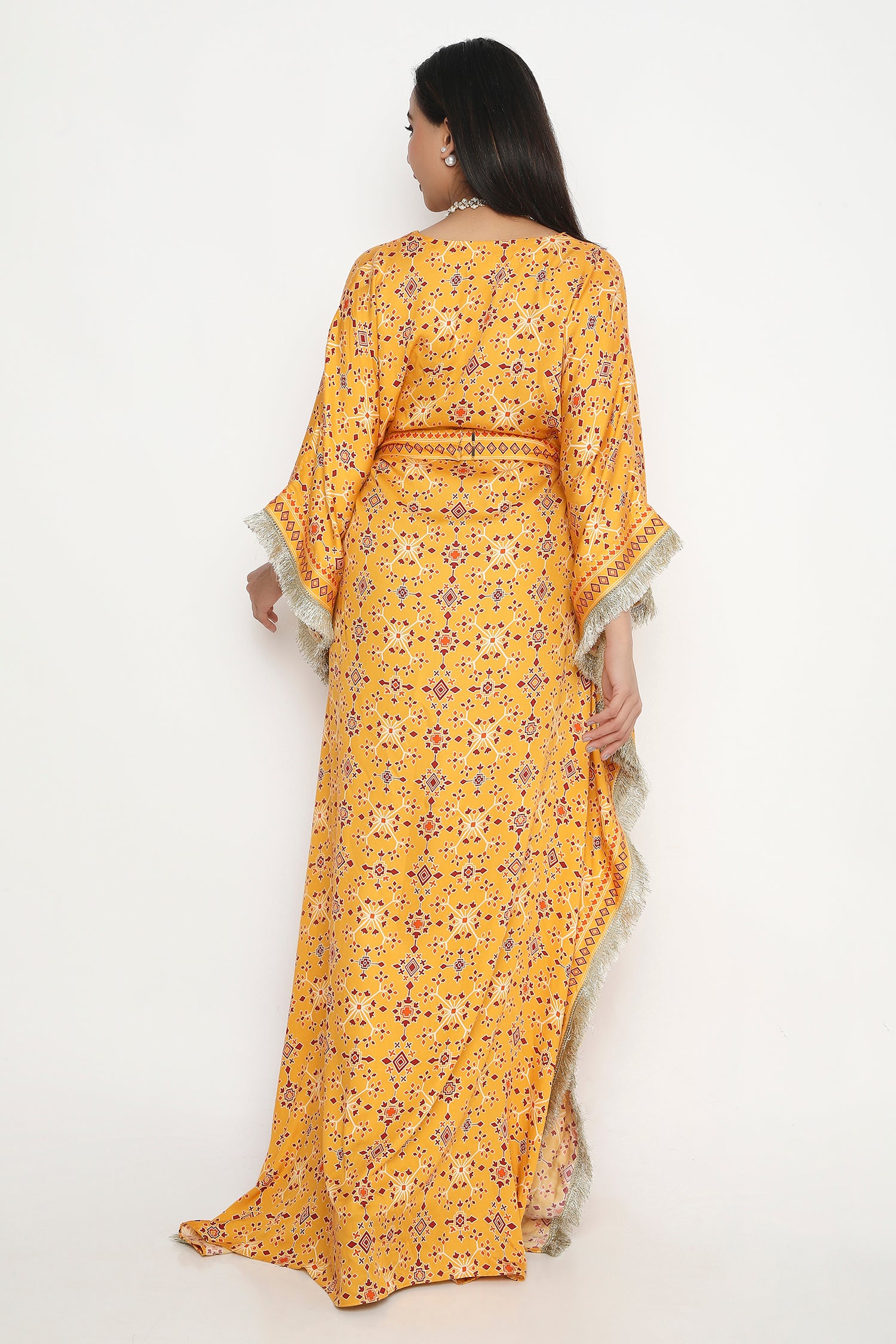 Saffron killa kaftan with belt