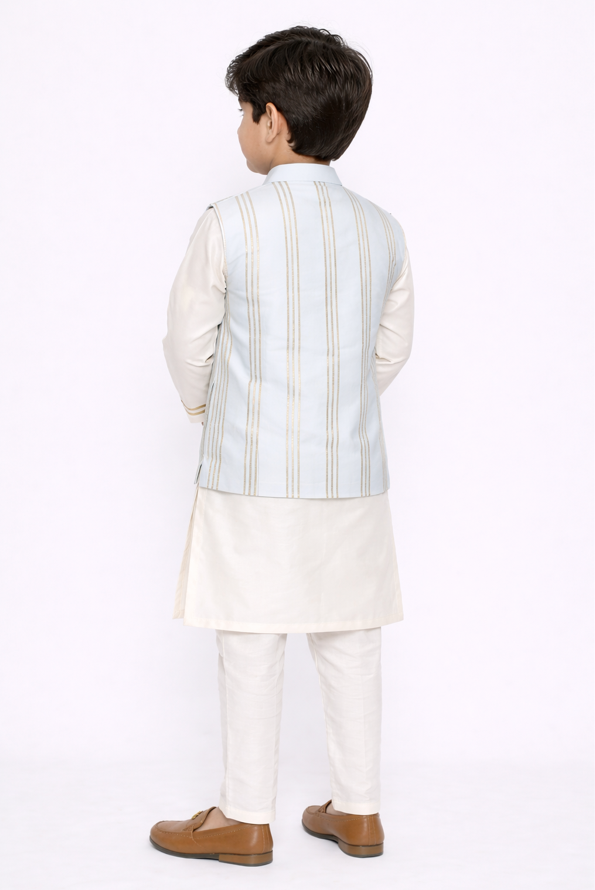 ICE BLUE STRIPE BUNDI.