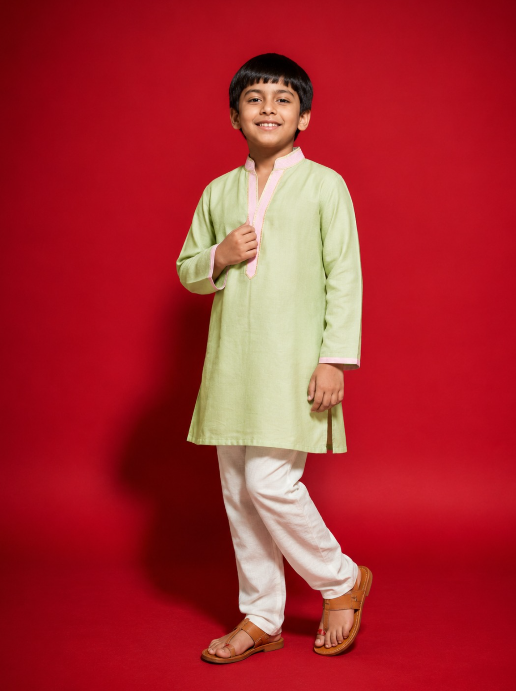 PISTA GREEN ANGO KURTASET.