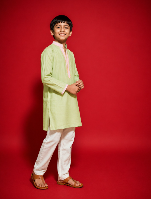 PISTA GREEN ANGO KURTASET.