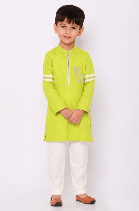 LIME NEON ZIPPER KURTASET