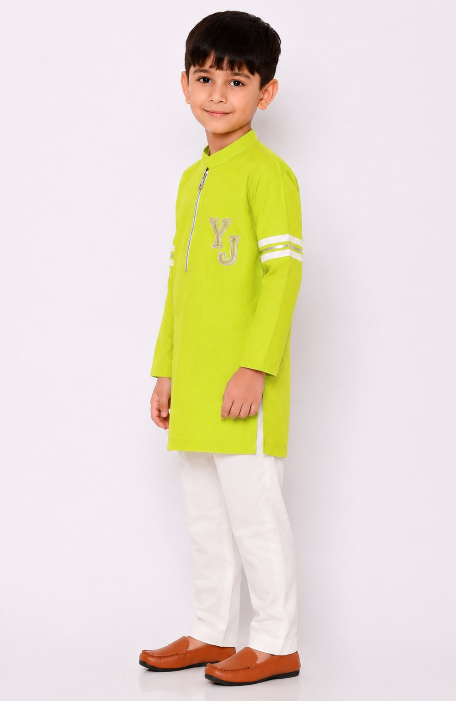LIME NEON ZIPPER KURTASET