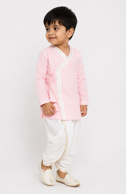Baby pink achkan set