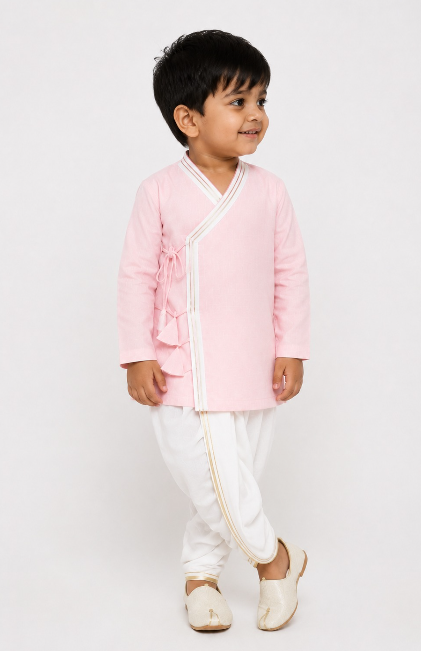 Baby pink achkan set