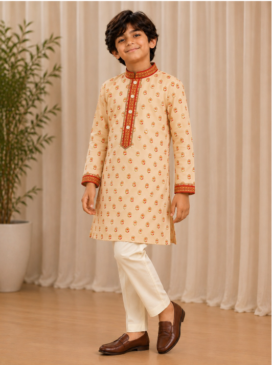 IVORY BUTTIEE KURTASET.