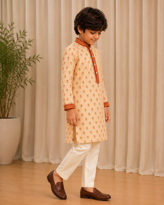 IVORY BUTTIEE KURTASET.