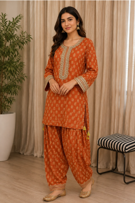 BURNT ORANGE BUTTIEE CO-ORDSET