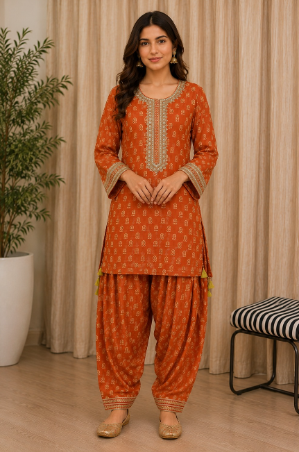 BURNT ORANGE BUTTIEE CO-ORDSET