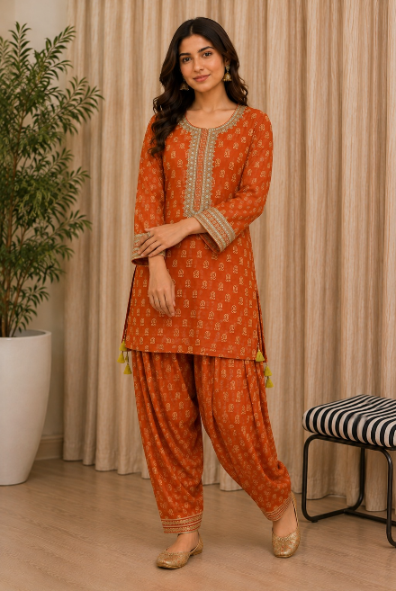 BURNT ORANGE BUTTIEE CO-ORDSET