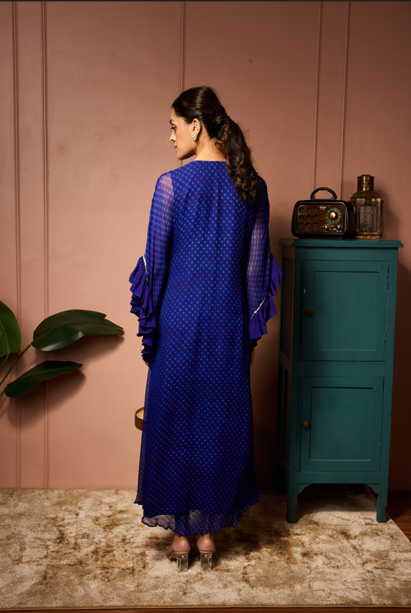 BLUE LEHENRIYA KAFATN SET.