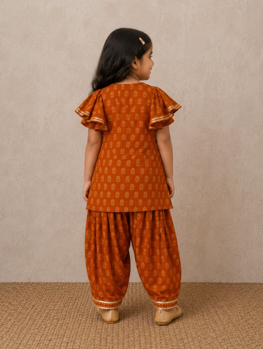 BURNT ORANGE BUTTIEE CO-ORDSET.