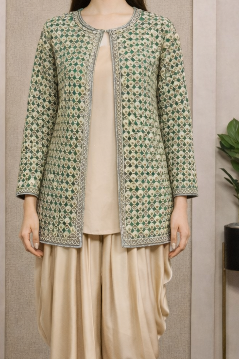 EMERALD GREEN BEADED JACKET