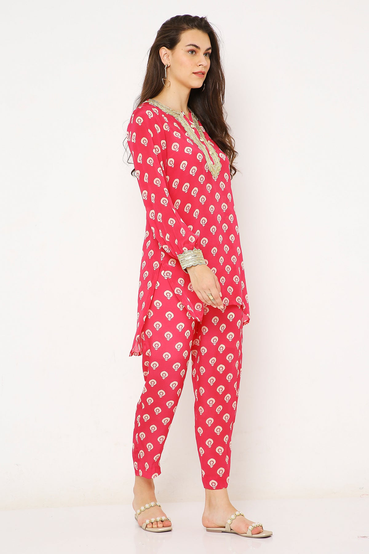 Pink barfi print co-ord Set