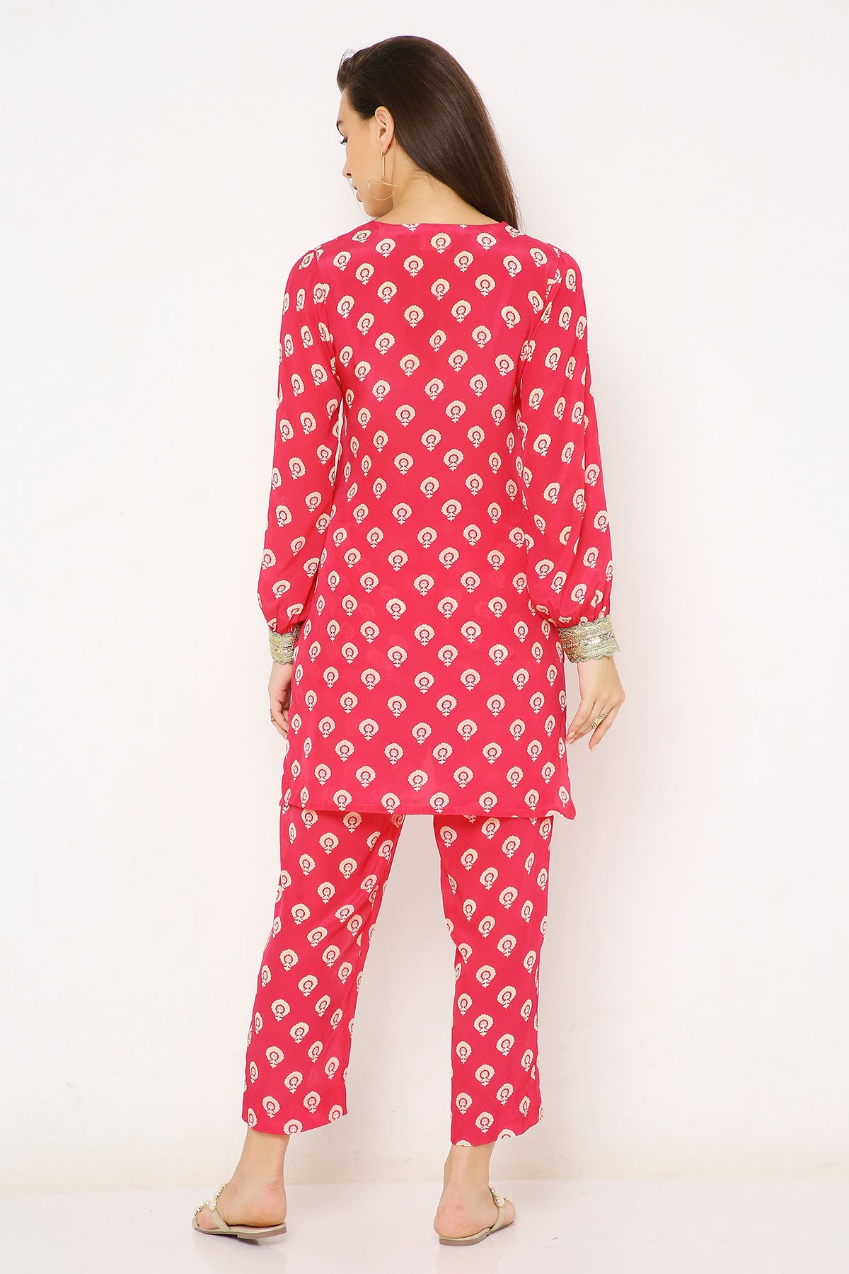 Pink barfi print co-ord Set