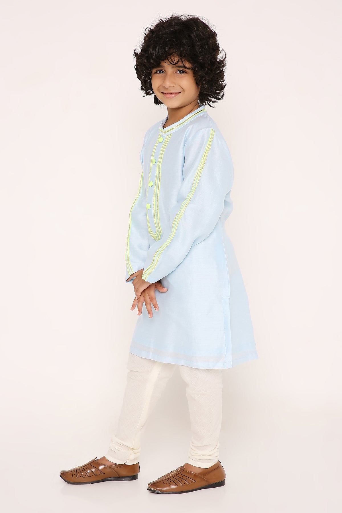 Ice Blue Neon Kurta Set