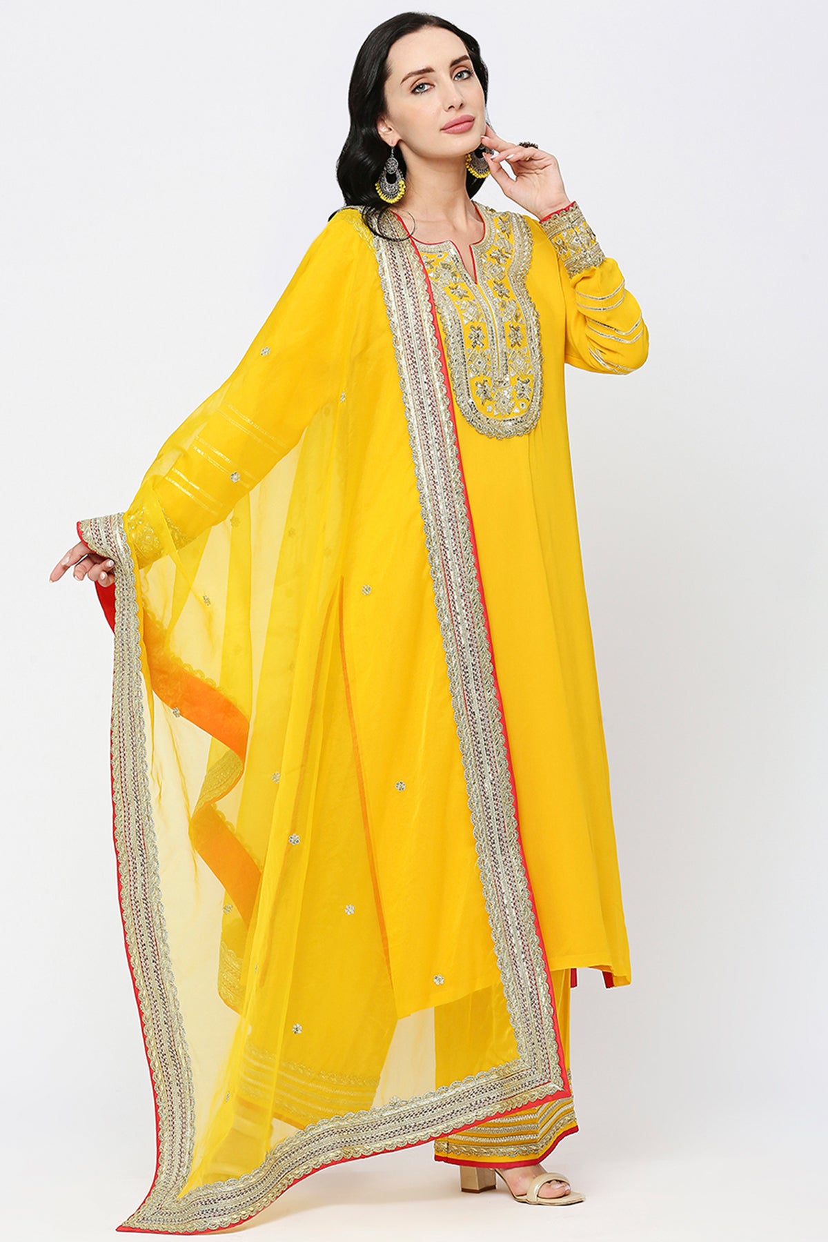 Mango embroidered Kurta Set