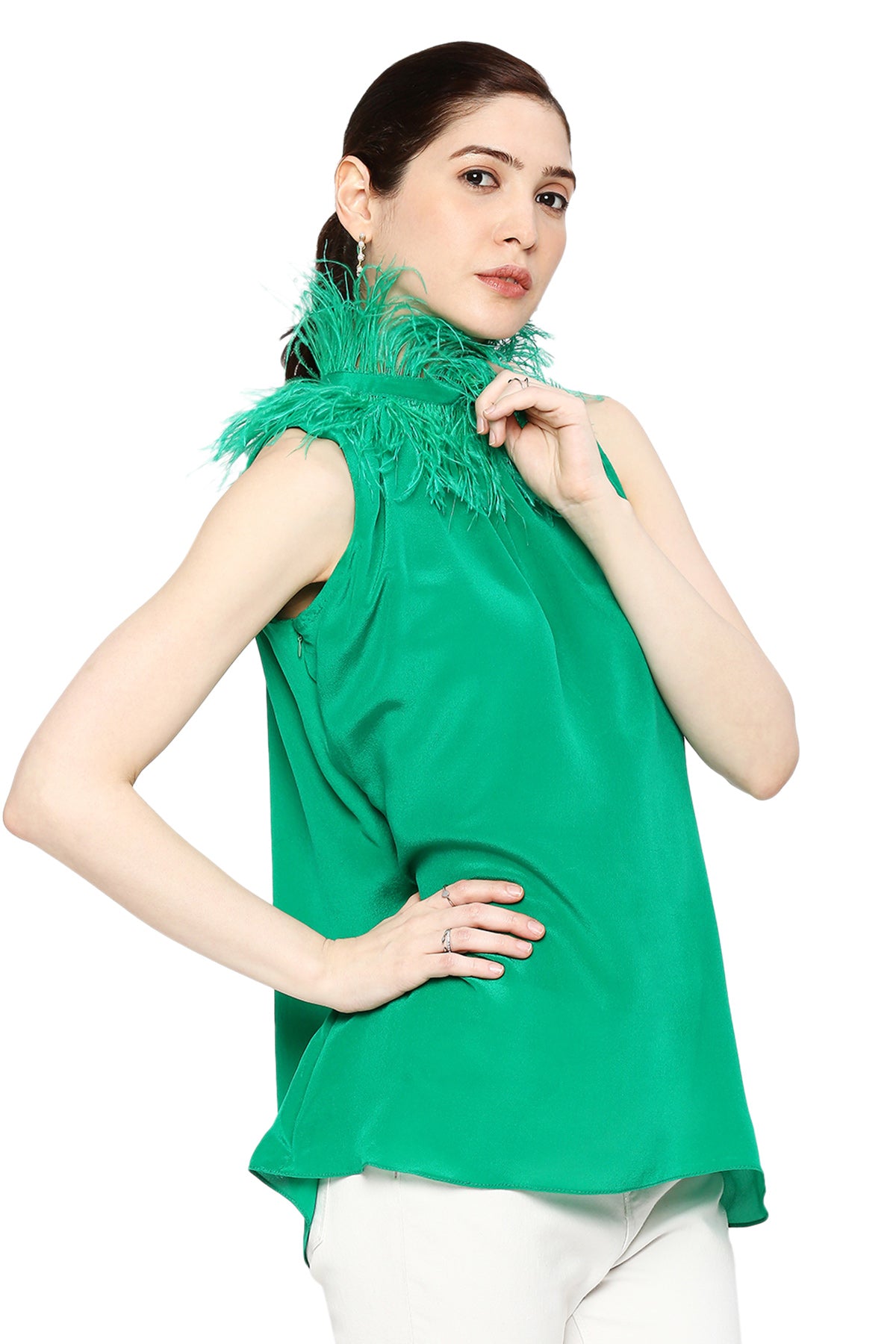 Green Feather Top