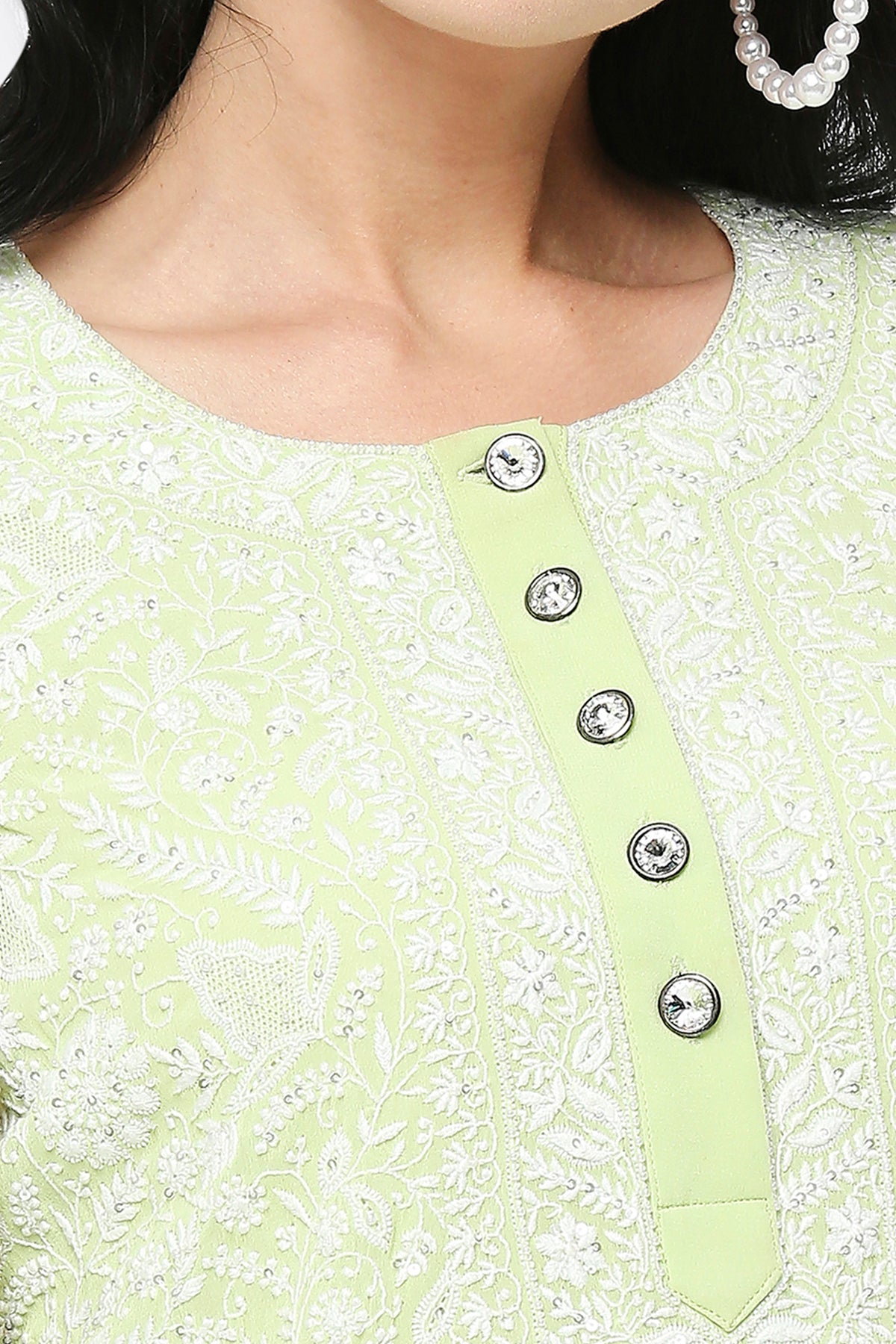 Lily Green Lucknowi Kurta Set