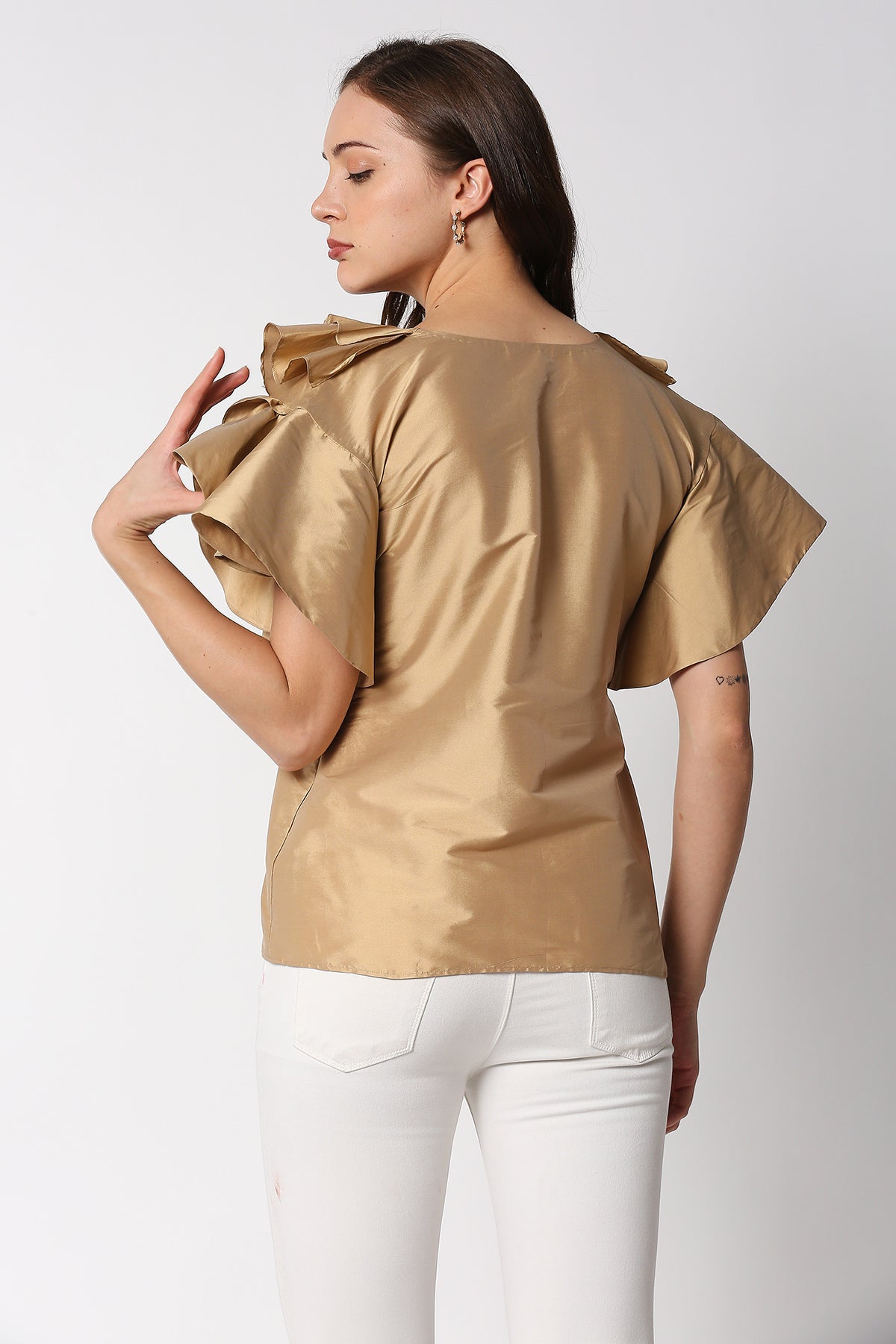 Beige Ruffle top